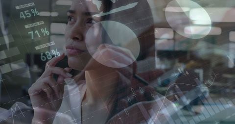thoughtful woman analyzing business data in office - Download Free Stock Images Pikwizard.com