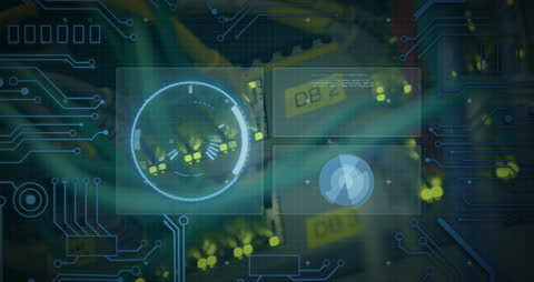 Digital Interface Visualization with Circuits and Data Graphics