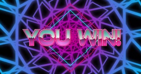 Retro Neon 'You Win' Digital Animation