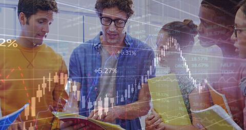 Diverse Professionals Collaborating on Data Analytics