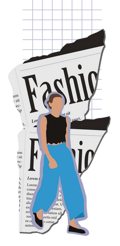 Model Striding Over Stylish Newspaper Collage on Transparent - Download Free Stock Videos Pikwizard.com