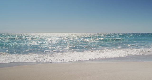 Sunny Day at Tranquil Beach with Calm Waves - Download Free Stock Photos Pikwizard.com