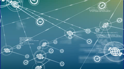 Abstract Global Network and Data Processing Connections Concept