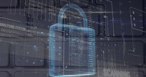Digital Security Padlock Overlapping Abstract Data Symbols - Download Free Stock Images Pikwizard.com