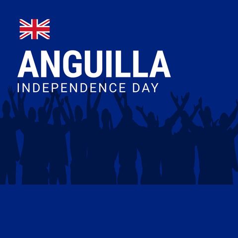 Anguilla independence day celebration with silhouettes