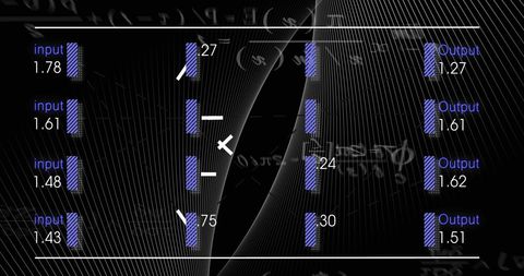 Data processing visualization with digital interface elements