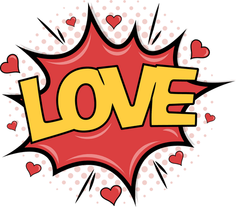 Comic Style Love Text with Hearts on Transparent Background - Download Free Stock Videos Pikwizard.com