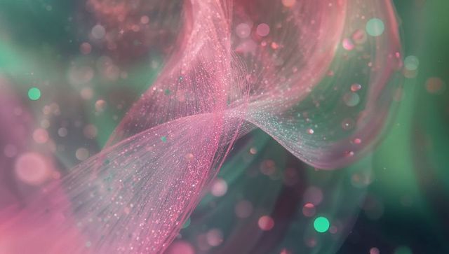 Futuristic Pink Swirl with Glowing Particles and Bokeh