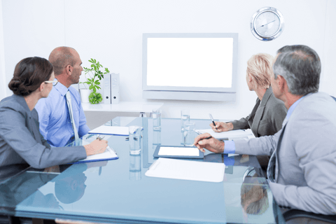Transparent Screen in Business Meeting Room