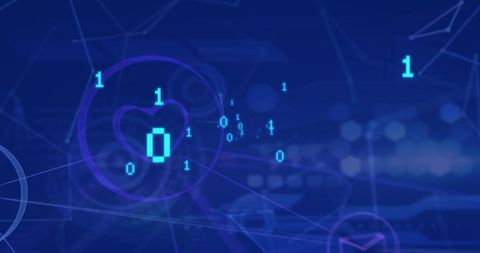 Abstract Binary Coding on Futuristic Blue Background - Download Free Stock Images Pikwizard.com