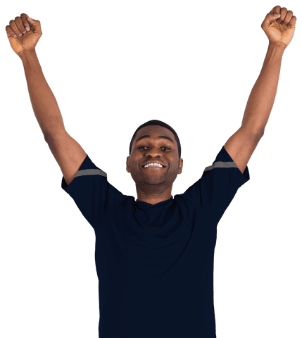 transparent joyful man cheering with arms raised - Download Free Stock Videos Pikwizard.com