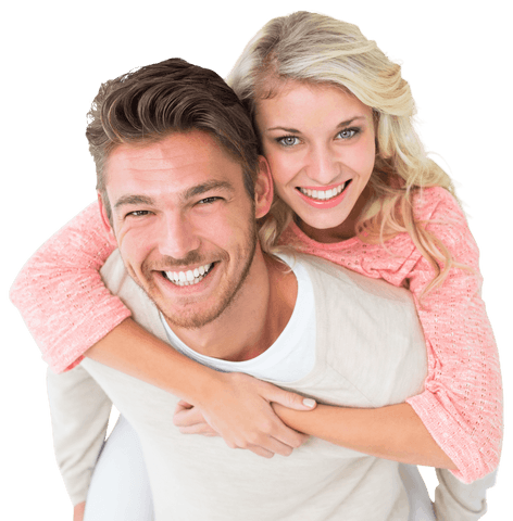 transparent smiling couple piggyback embrace with joyful happiness - Download Free Stock Videos Pikwizard.com