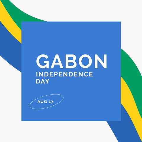 gabon independence day celebration vector with blue background - Download Free Stock Templates Pikwizard.com