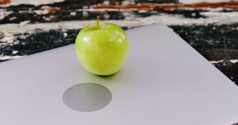fresh green apple on rustic surface highlighting healthy eating - Download Free Stock Images Pikwizard.com