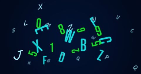 Floating Alphabets and Numbers on Blue Background for Education - Download Free Stock Images Pikwizard.com