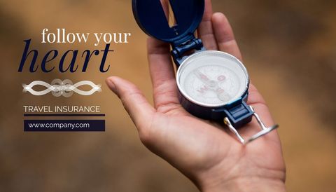 Hand Holding Compass Promoting Travel Insurance Adventure - Download Free Stock Templates Pikwizard.com