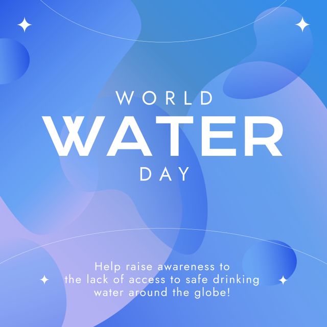 World Water Day Awareness Poster with Gradient Blue Background - Download Free Stock Templates Pikwizard.com