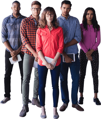 Diverse Group Business Professionals Transparent Background