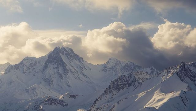 Majestic Mountain Peaks with Dramatic Cloudscape