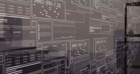 Digital Composite of Data Forms Over Urban Architecture - Download Free Stock Images Pikwizard.com