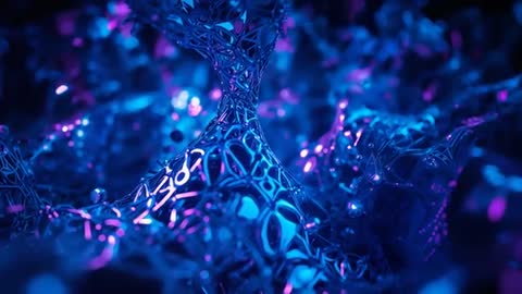 Pulsing Neon Nodes in Futuristic Cybernetic Lattice