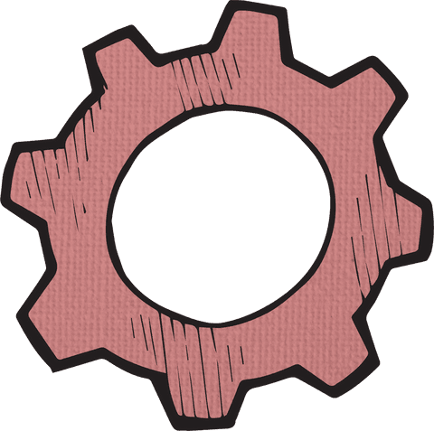 Vintage Sketched Gear Wheel Illustration Transparent Design - Download Free Stock Videos Pikwizard.com