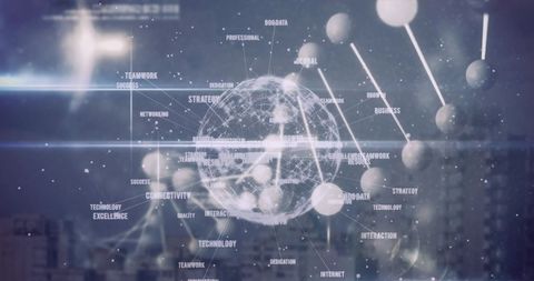 Futuristic Globe with Technology and Healthcare Themes Over Cityscape - Download Free Stock Images Pikwizard.com
