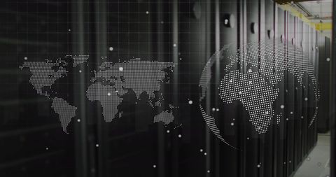 global data connections over computer servers in data center - Download Free Stock Images Pikwizard.com