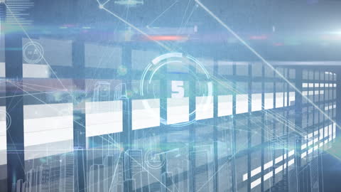 Futuristic Digital Network Interface Display