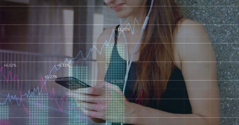 Woman Checking Stock Market Trends on Smartphone Outdoors - Download Free Stock Images Pikwizard.com