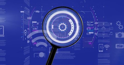Magnifying Cyber Data with Digital Interfaces Display - Download Free Stock Images Pikwizard.com