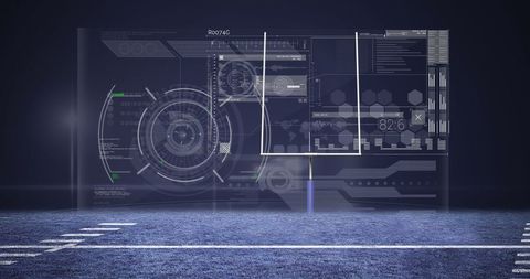 Futuristic Digital Interface Overlay on Racing Track - Download Free Stock Images Pikwizard.com