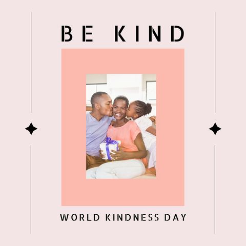 Family celebrating world kindness day with gift exchange