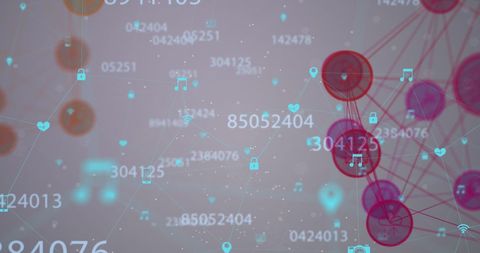 Digital Network Visualization with Icons and Numbers - Download Free Stock Images Pikwizard.com