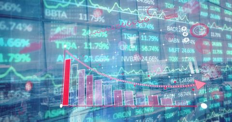 digital financial data overlaying cityscape - Download Free Stock Images Pikwizard.com