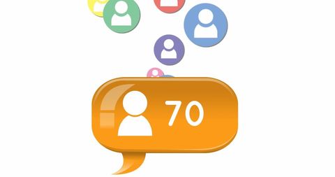 digital profile icons with increasing follower notification - Download Free Stock Images Pikwizard.com