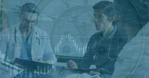 Healthcare Professionals Analyzing Medical Data Overlayed with Economic Charts - Download Free Stock Images Pikwizard.com