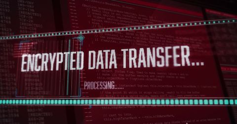 Visual Representation of Encrypted Data Transfer in Progress - Download Free Stock Images Pikwizard.com