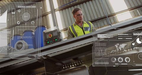 Technician using ai interface in industrial setting