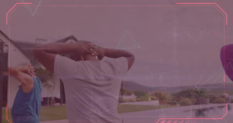 Abstract Digital Connections with People in Outdoor Gathering