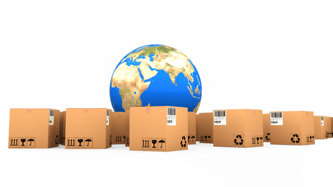 transparent background with globe and shipping boxes for global trade concept - Download Free Stock Videos Pikwizard.com