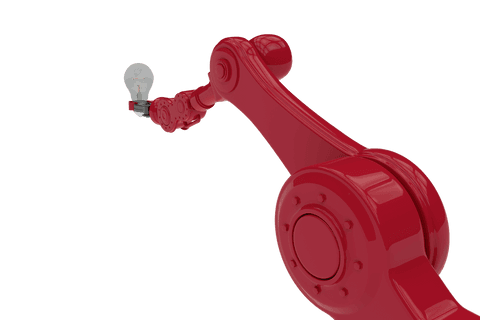 Transparent Robotic Arm Holding Bulb Filament in Futuristic Tech Concept - Download Free Stock Videos Pikwizard.com