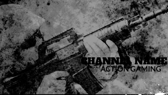 Intense Gamer Hand Holding Rifle for Action Gaming Channel Promotion - Download Free Stock Templates Pikwizard.com