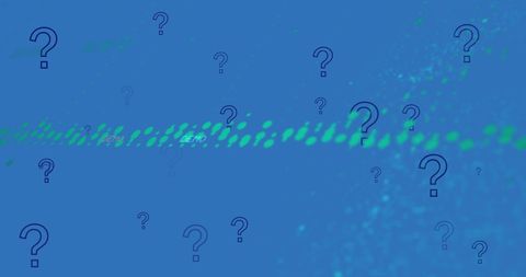 Financial data processing over question marks symbolizing uncertainty