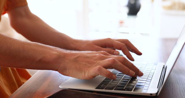 Close Up of Hands Typing on Laptop at Home Office - Download Free Stock Images Pikwizard.com