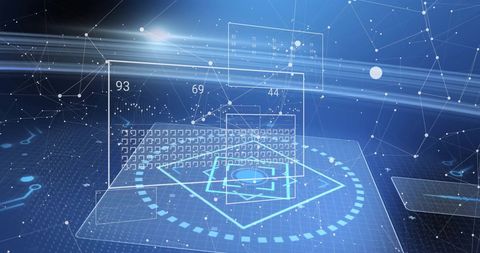 Advanced Digital Data Interface with AI Integration - Download Free Stock Images Pikwizard.com