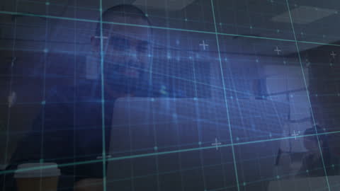 Innovative Professional Analyzing Complex Data in Futuristic Environment