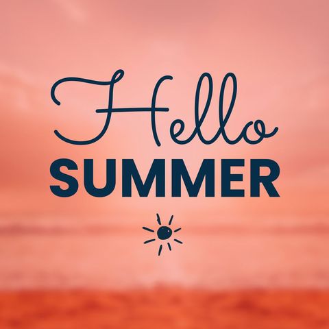 Vibrant Hello Summer Beach and Sea Seasoning Welcome - Download Free Stock Templates Pikwizard.com