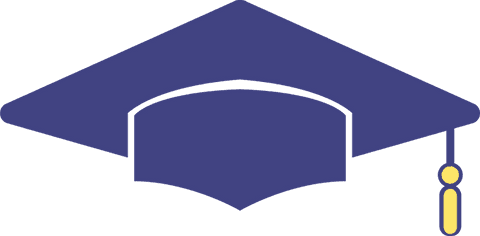 Transparent graduation cap illustration with yellow tassel