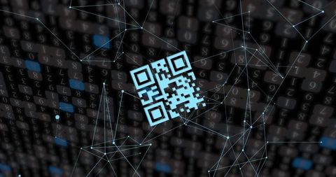 Digital Security Network with QR Code on Dark Background - Download Free Stock Images Pikwizard.com